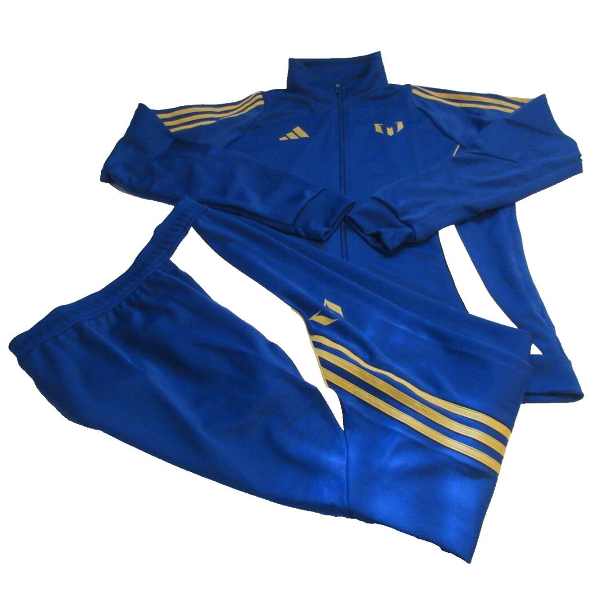 Adidas IS6469/5 Men`s Football Messi Track Set Slim Fit Jacket Pants Size L