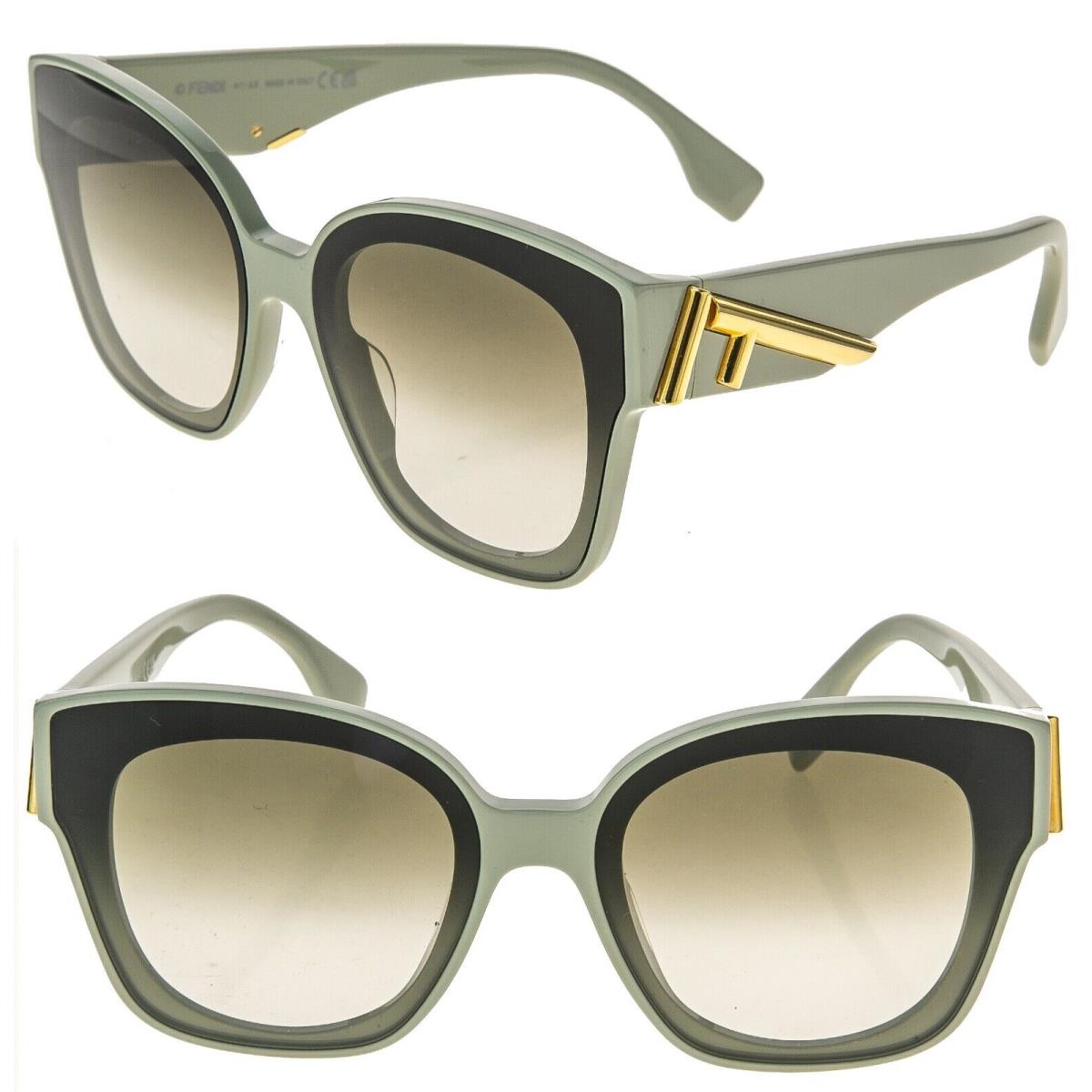 Fendi First 40098 Green Logo Fashion Butterfly Sunglasses FE40098I 95P