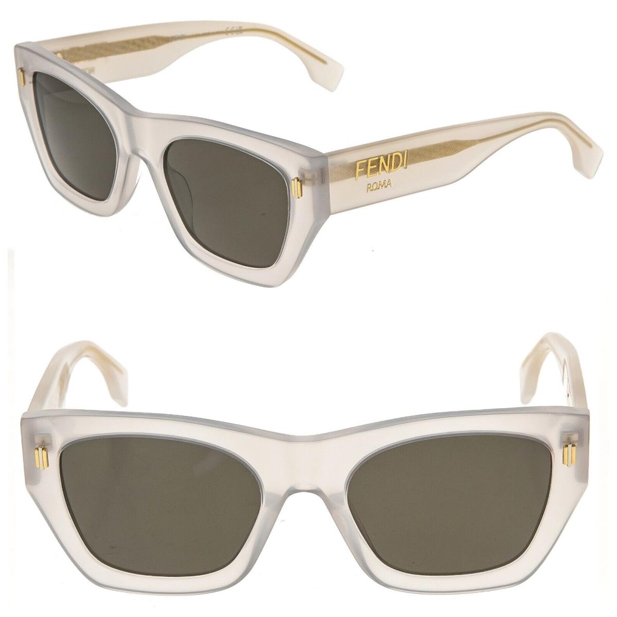 Fendi Roma 40100 White Pearl Gray Logo Fashion Sunglasses FE40100I