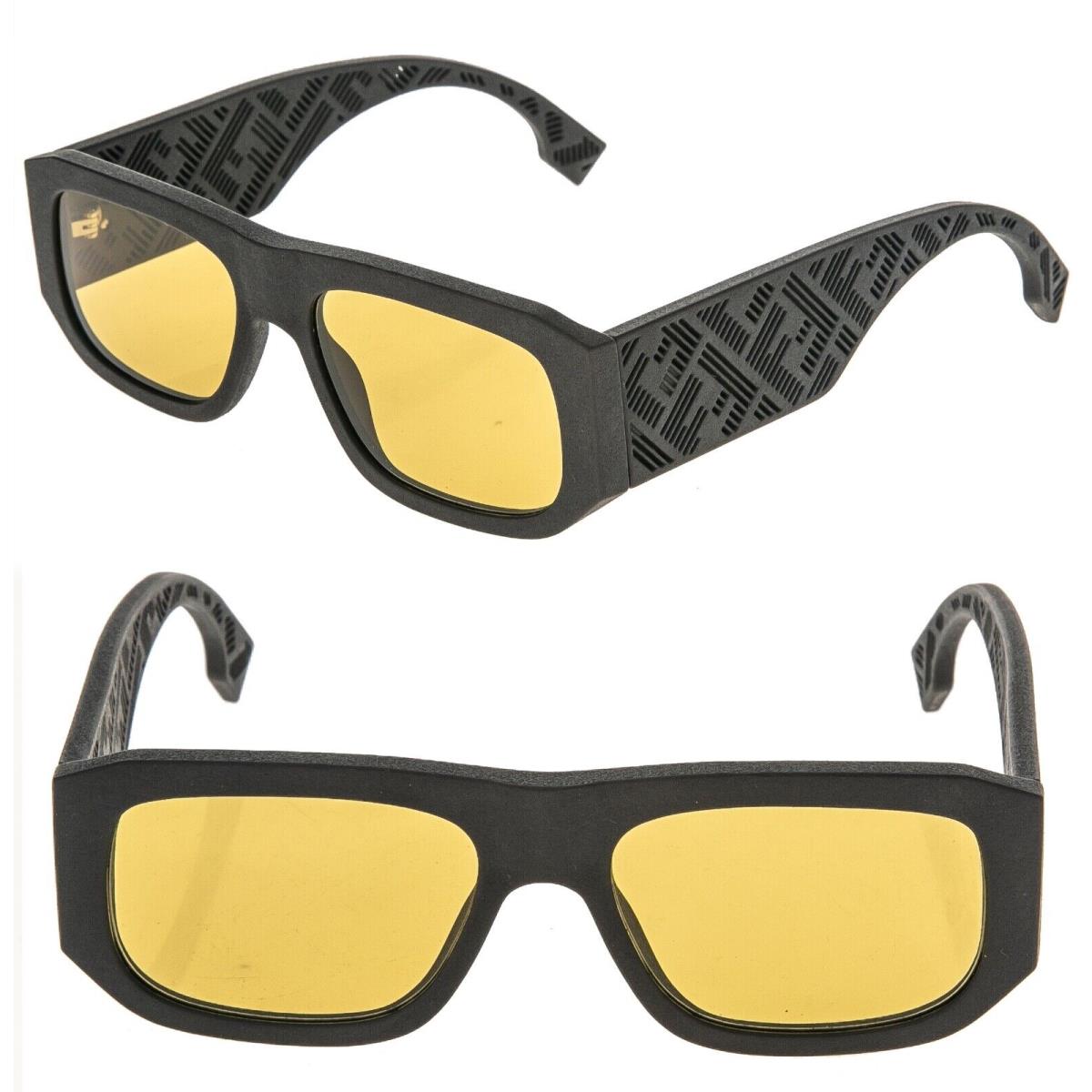 Fendi Shadow 40106 Matte Brown Orange Fashion Square 3D Print Sunglass FE40106I