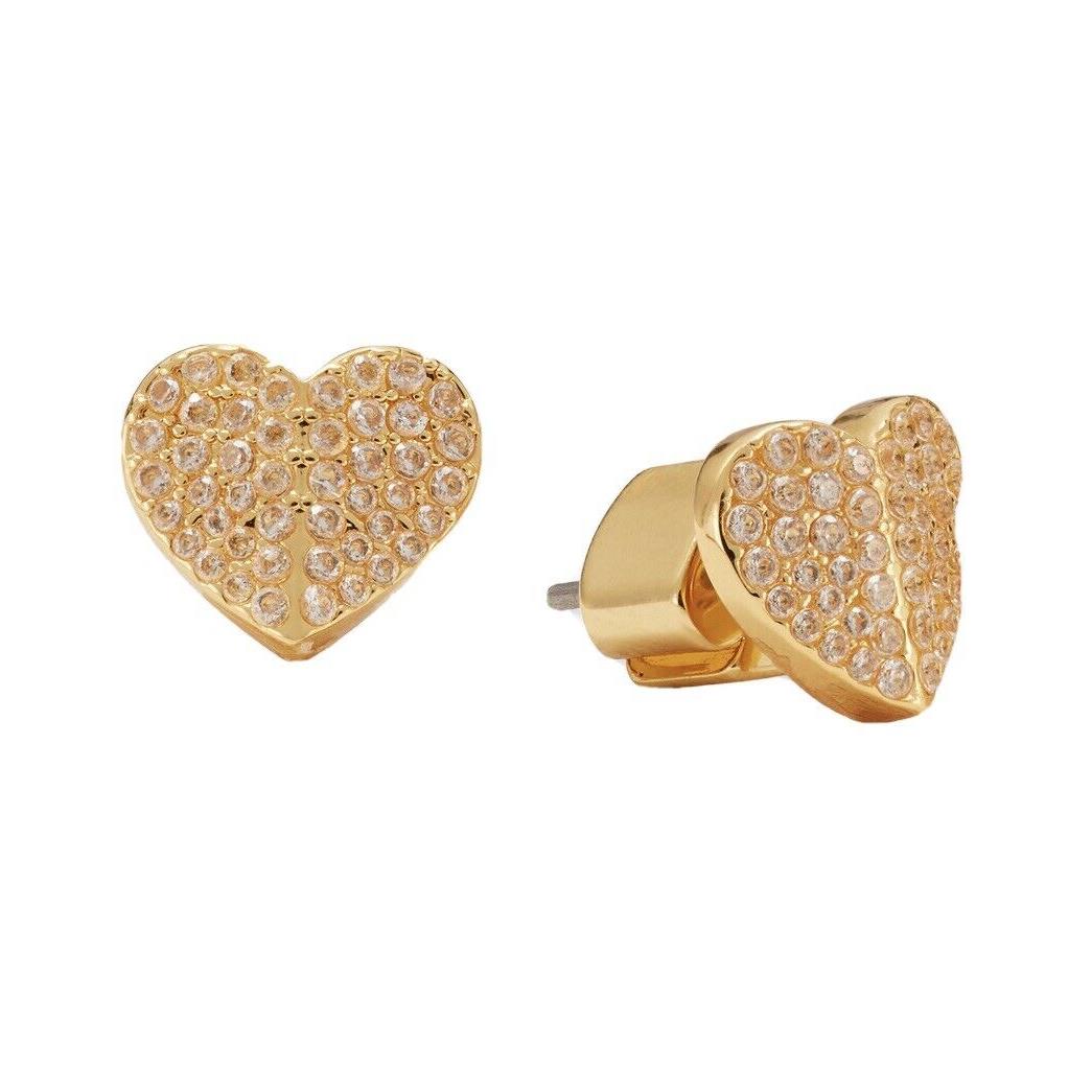 Kate Spade Heart To Heart Pave Gold One Size Earring B17a