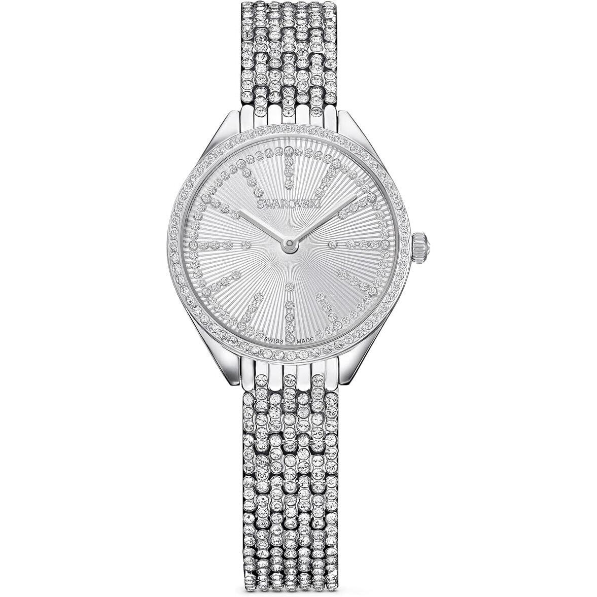 Swarovski 5644062 Women`s Watch Silver Stainless Steel Band Pave Crystal