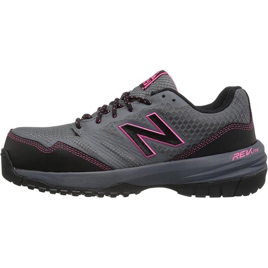 New Balance WID589T1 Women`s Gray Pink Composite Toe Safety Work Shoes ZPO592 - Gray