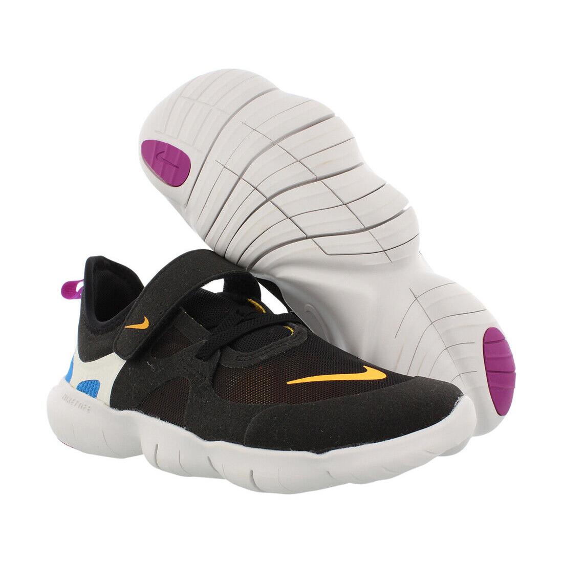 Nike Free RN 5.0 Psv Girls Shoes Size 11 Color: Black/laser Orange/blue Hero - Black, Main: Black