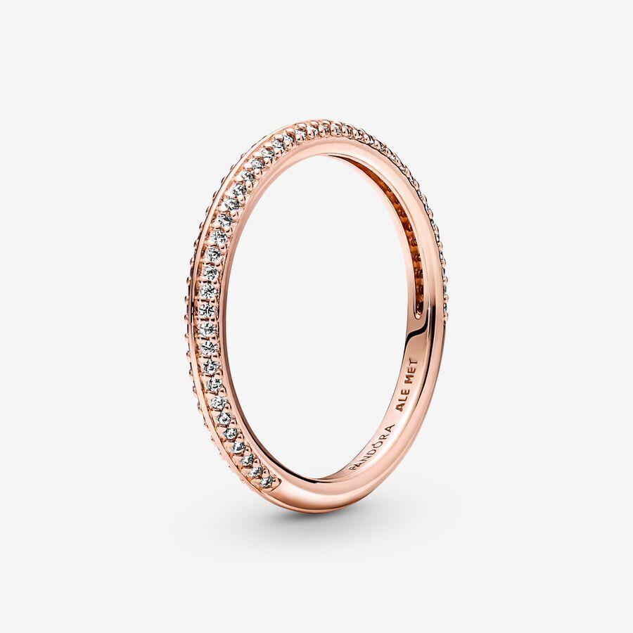 Pandora ME 14k Rose Gold Plated Cubic Zirconia Pav Ring 189679C01