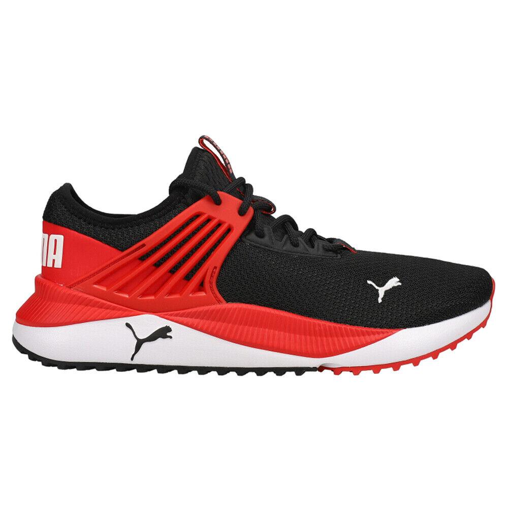 Puma Pacer Future Lace Up Mens Black Red Sneakers Casual Shoes 380367-02 - Black, Red