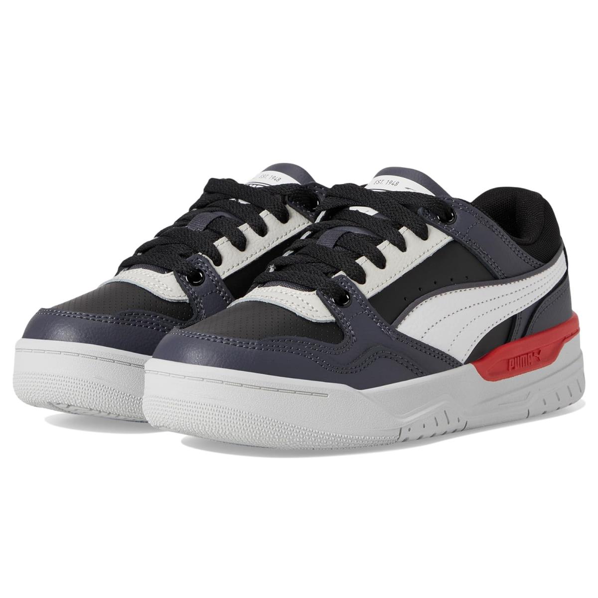 Children Unisex Shoes Puma Kids Rebound Layup Lo Big Kid - Galactic Gray/Puma White/Puma Black/Glacial Gray