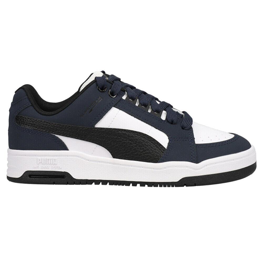 Puma Slipstream Lo Block Lace Up Mens Blue White Sneakers Casual Shoes 385643 - Blue, White