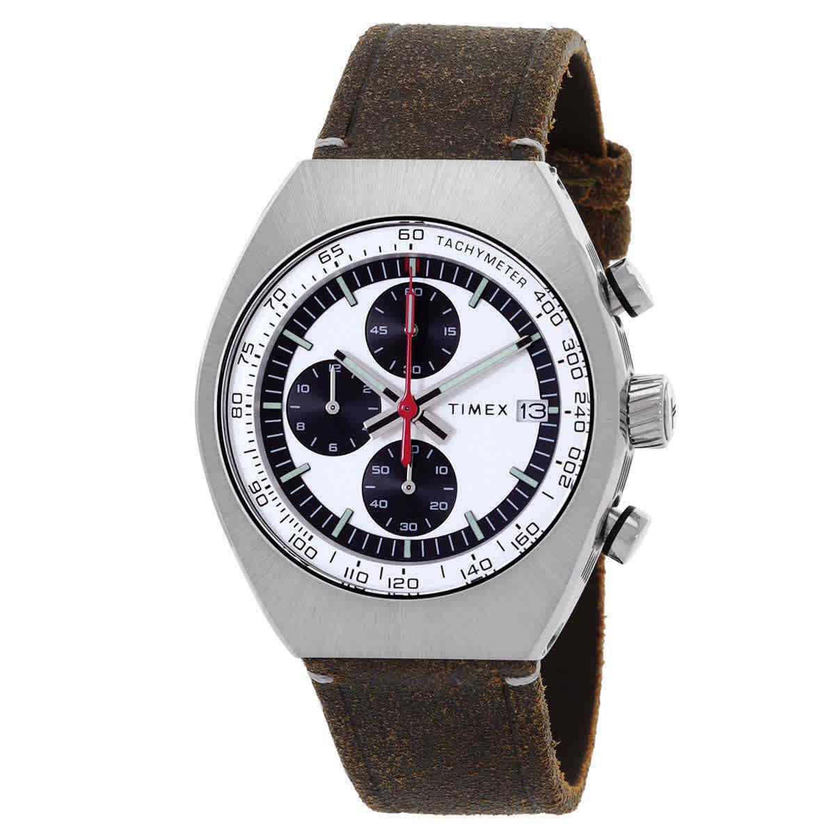 Timex Legacy Tonneau Chronograph Quartz Silver Dial Men`s Watch TW2W50100