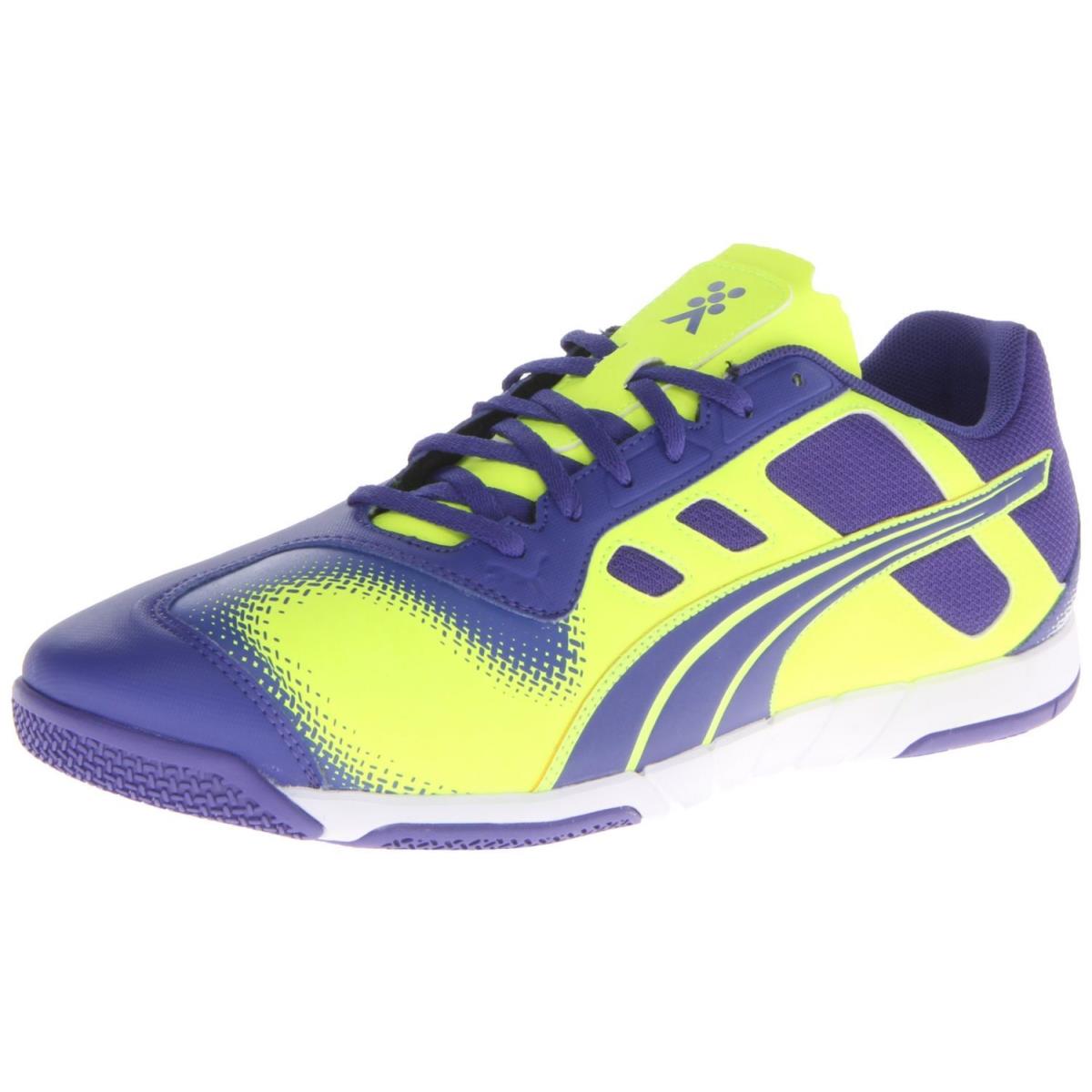 Puma Men`s Nevoa Lite Indoor Soccer Shoe Spectrum Blue/fluorescent Yellow/white - Spectrum Blue/Fluorescent Yellow/White