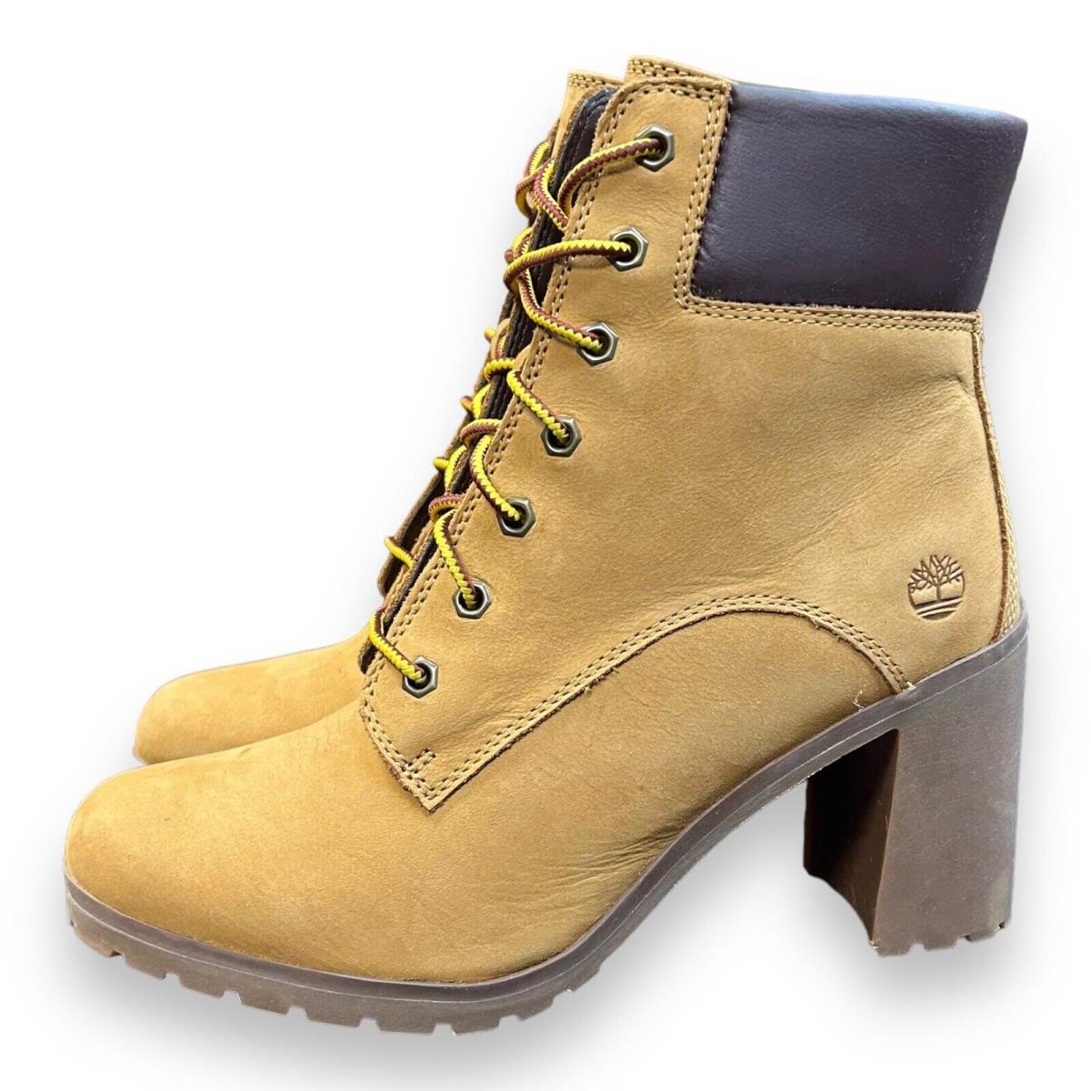 Women`s Timberland Allington Heights Size 8.5M 6 Inch Boots Wheat Nubuck