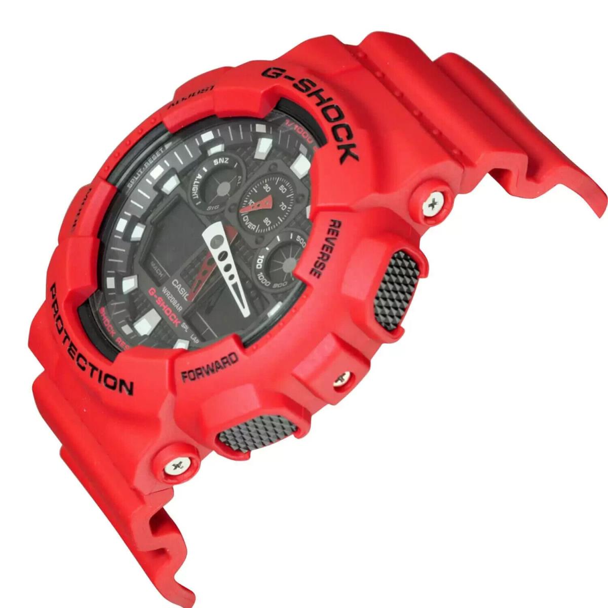 G-shock Analog Digital Red Resin  Black Dial Men`s Watch GA-100B-4ADR by Casio