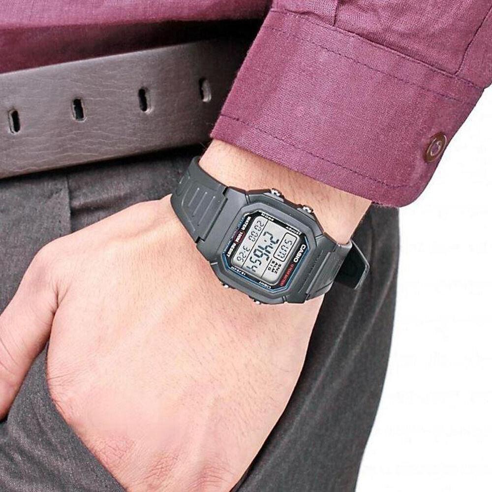 Casio Dual Time Led Backlight Resin Band Digital Watch W-800H-1A