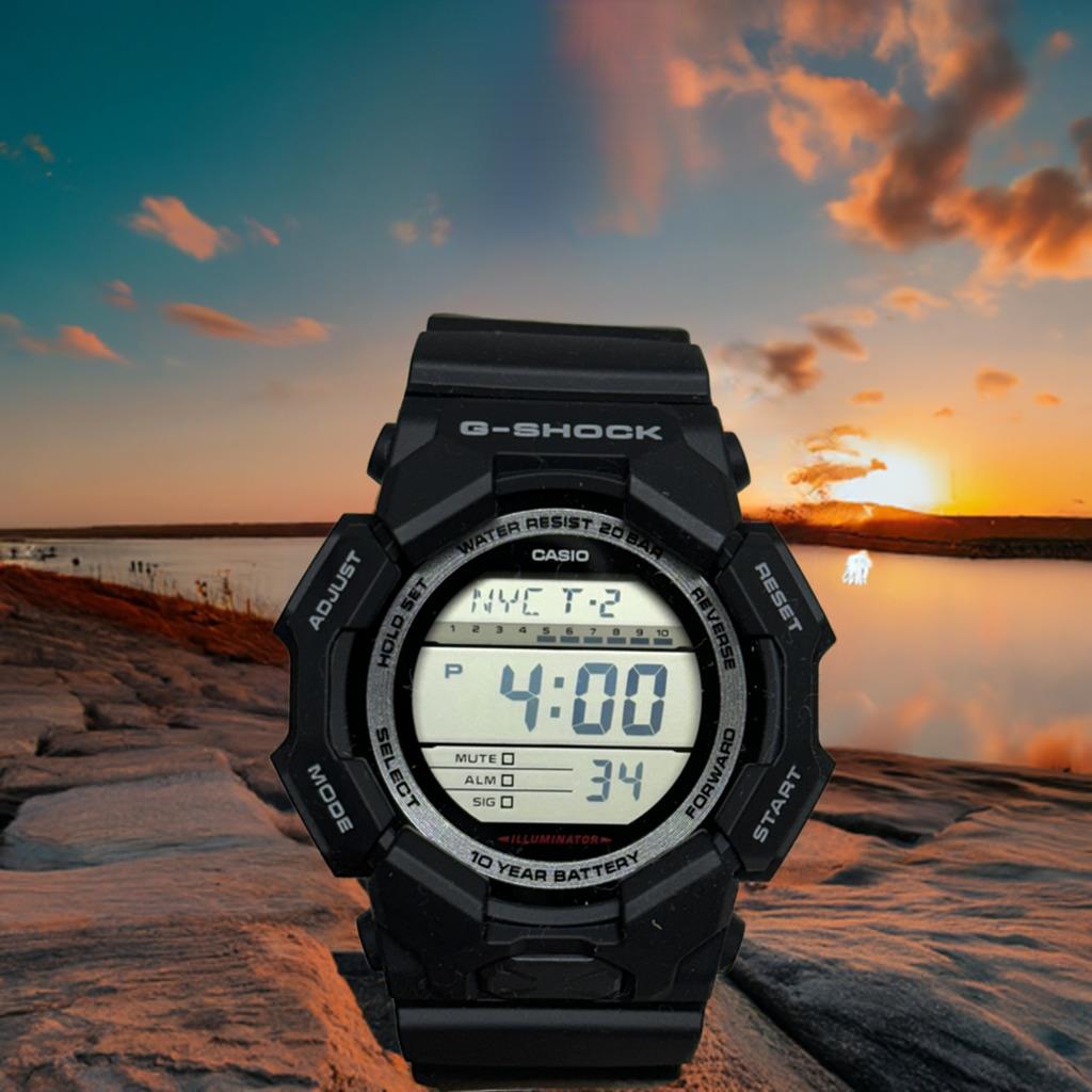 Casio G Shock GD010-1 Black Digital Watch 10 Year Battery