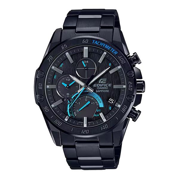 Edifice Black Stainless Steel Smartphone Link Men`s Watch EQB100XDC1A by Casio