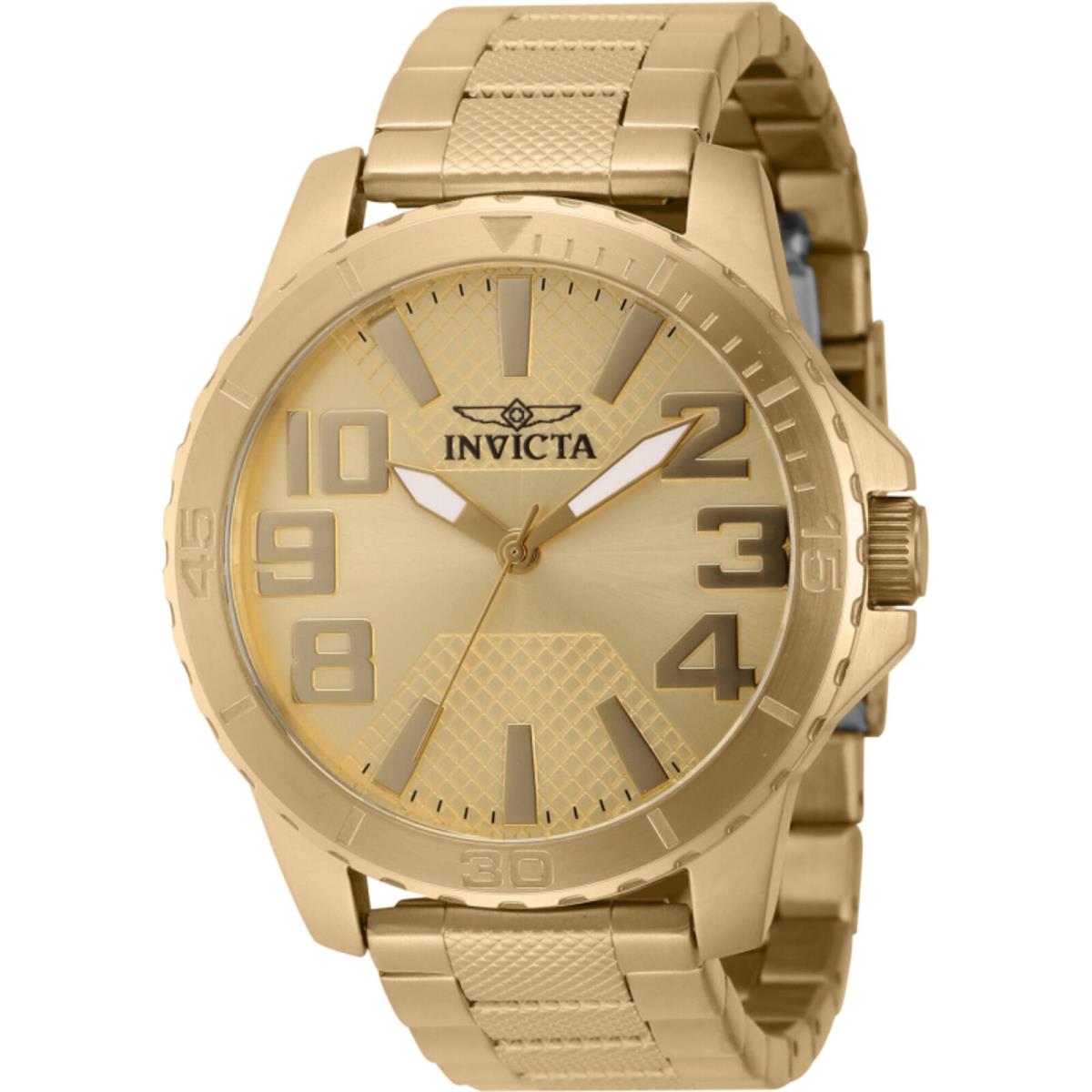 Invicta Men`s Watch Speedway Quartz Yellow Gold Stainless Steel Bracelet 46306