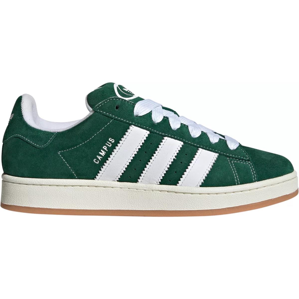 Mens Adidas Campus 00S Green White Suede Shoes - Green