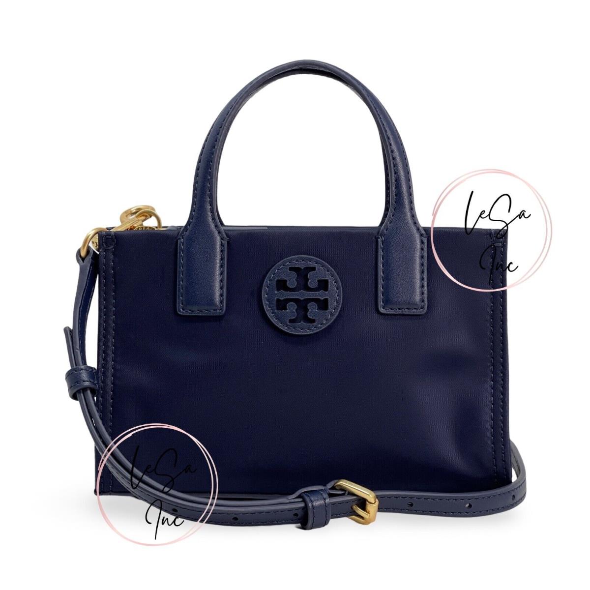 Tory Burch Ella Extra Small Top Zip Nylon Crossbody Bag Tory Navy
