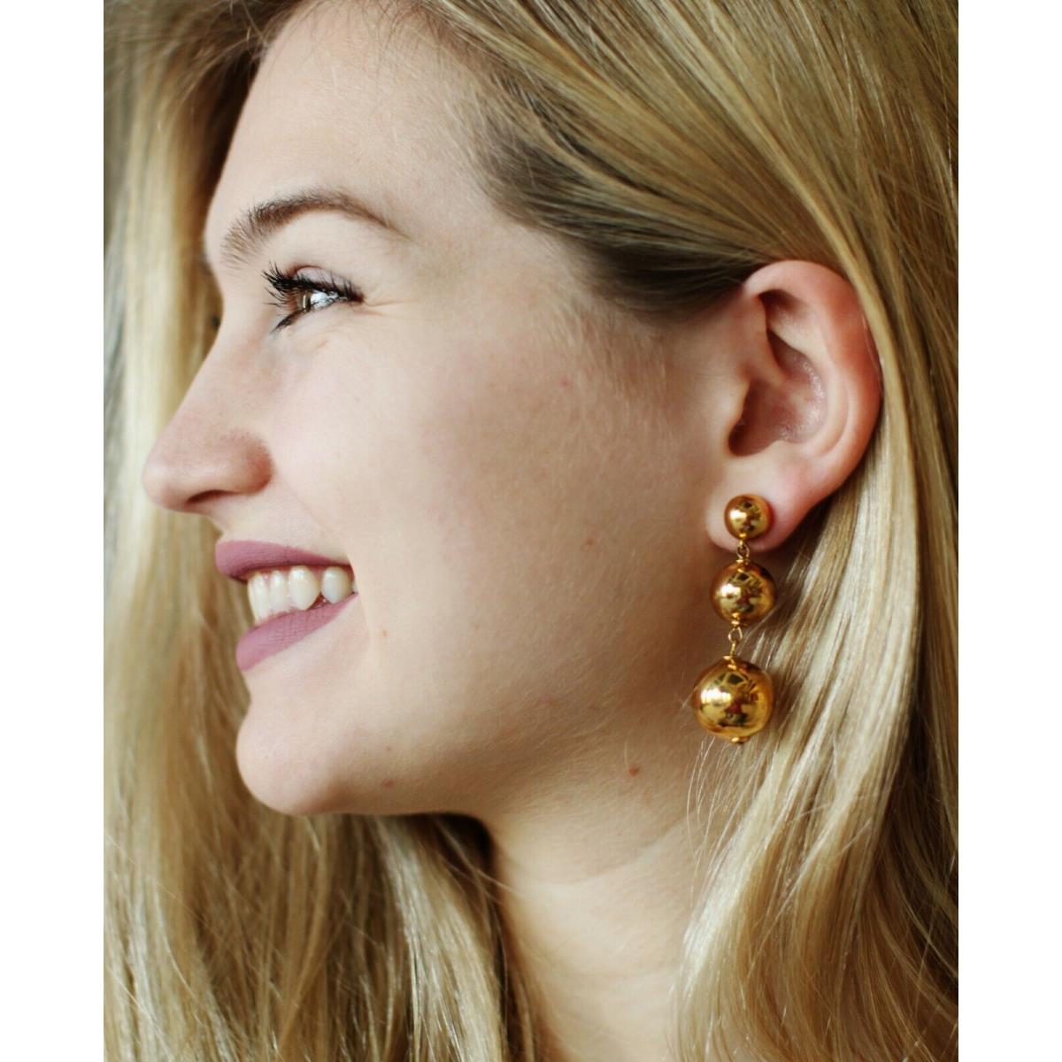 Kate Spade New York Golden Girl Yellow Gold Plated Triple Ball Drop Earrings  - Kate Spade jewelry - 080844078663 | Fash Brands