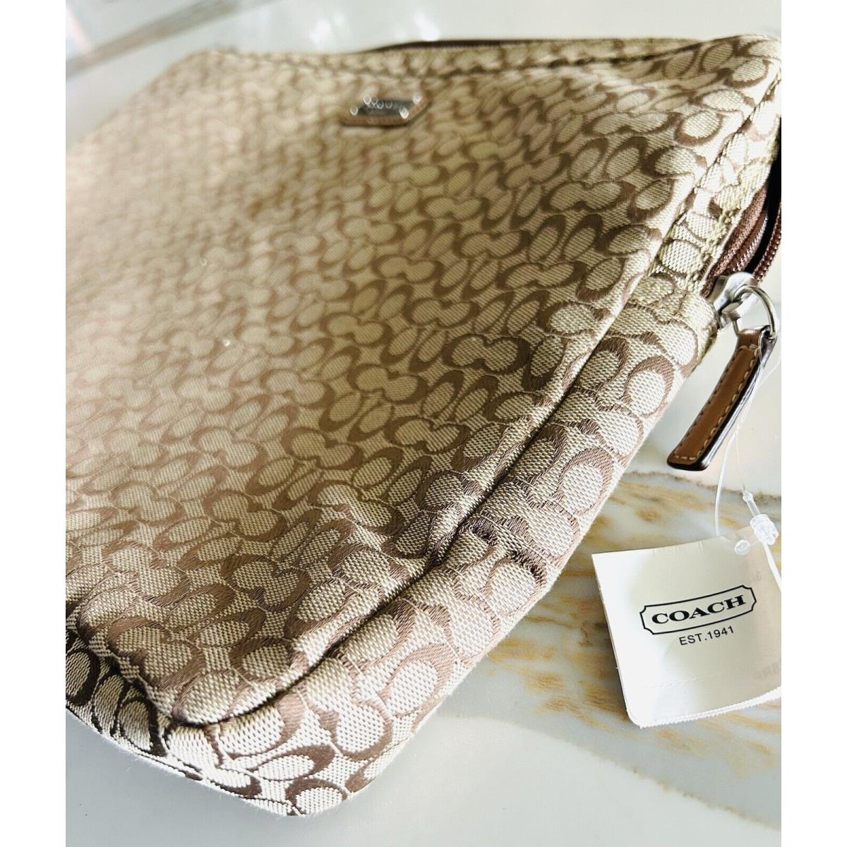 Vintage Coach Signature Jacquard Computer Zip Sleeve Bag Clutch F70292