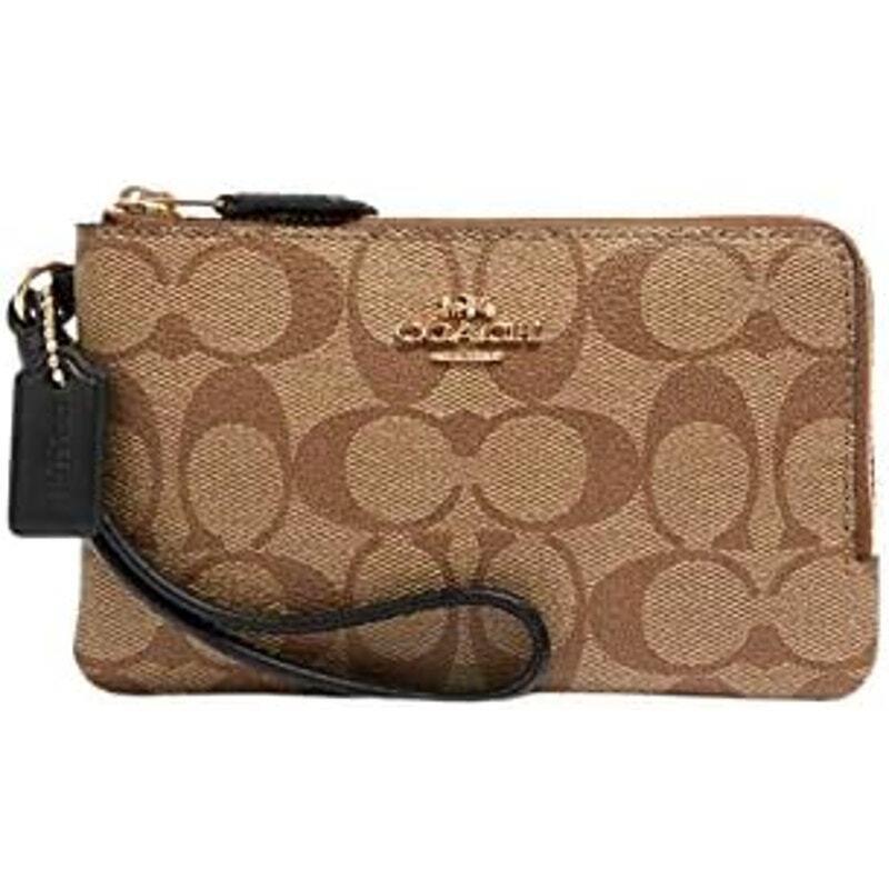 Coach Outlet Double Corner Zip Wristlet in Signature