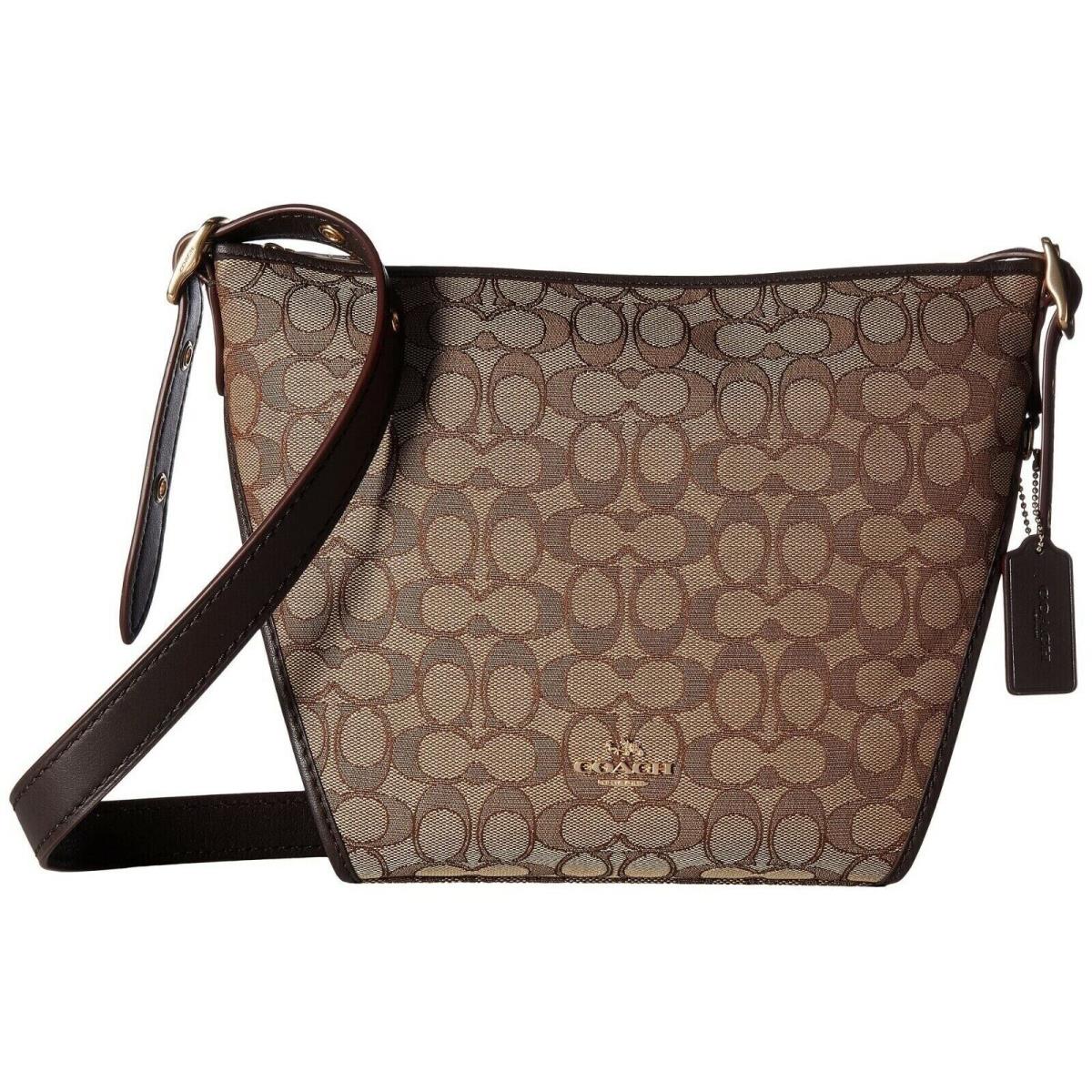 Signature Small Dufflette Crossbody Shoulder Bag Khaki Brown by Coach