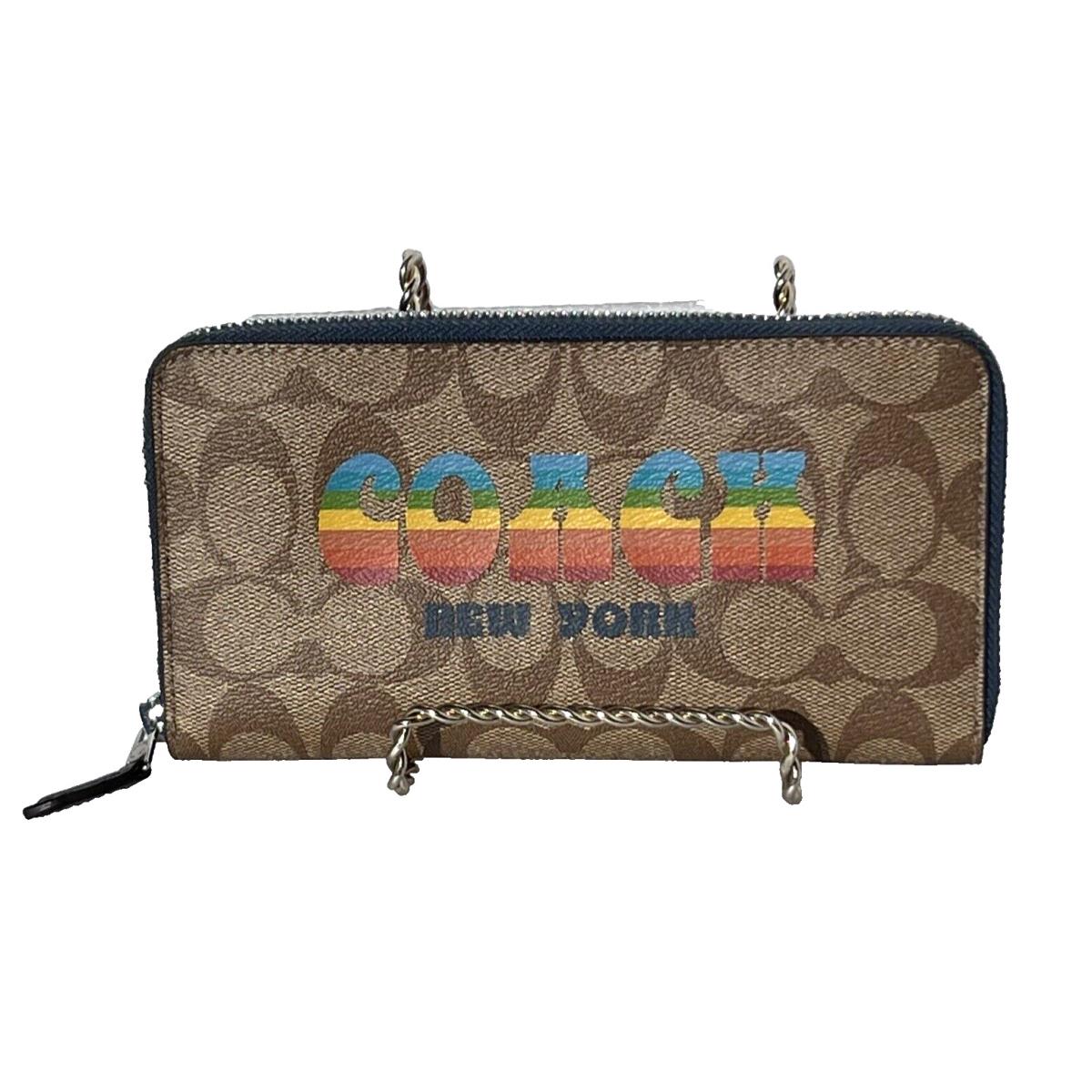 2019 Coach Rainbow York-sig Canvas-accordion Wallet- W/tag-mfsrp