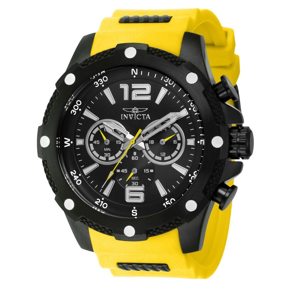 Invicta Men`s 50mm I Force Quartz Chronograph Yellow/black Silicone Strap Watch