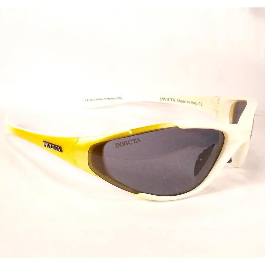 Invicta Sunglasses Sport IEW011 01 Yellow White Razor Italy Extra Lenses