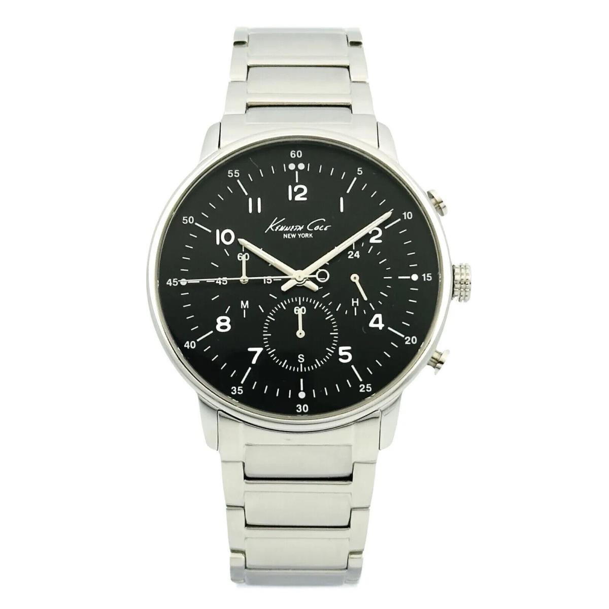 Kenneth Cole Men`s KC3872 Iconic Chronograph Black Dial Stainless Steel Watch