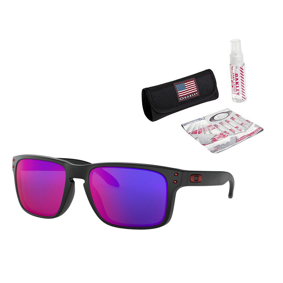 Oakley Holbrook Sunglasses Matte Black Frame / Positive Red Iridium Lens with