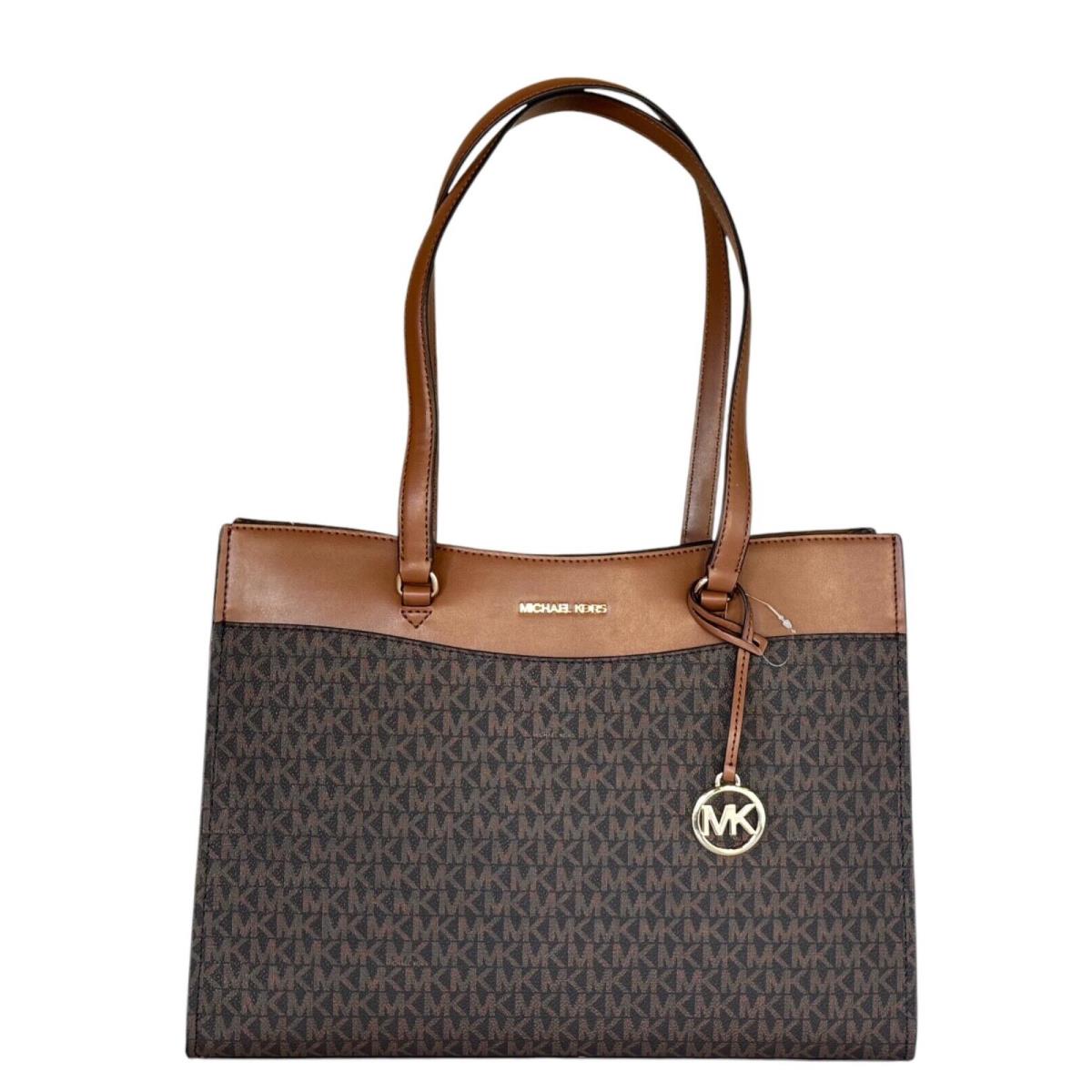Michael Kors Jet Set Travel LG Multifunction Laptop Tote Shoulder Bag MK Brown