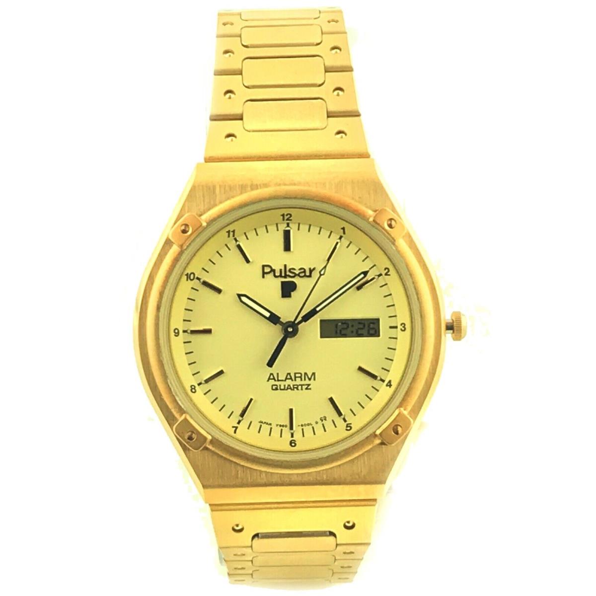Pulsar y960-6009 400040 pee006 Base Metal Bezel Stainless Steel Alarm Watch