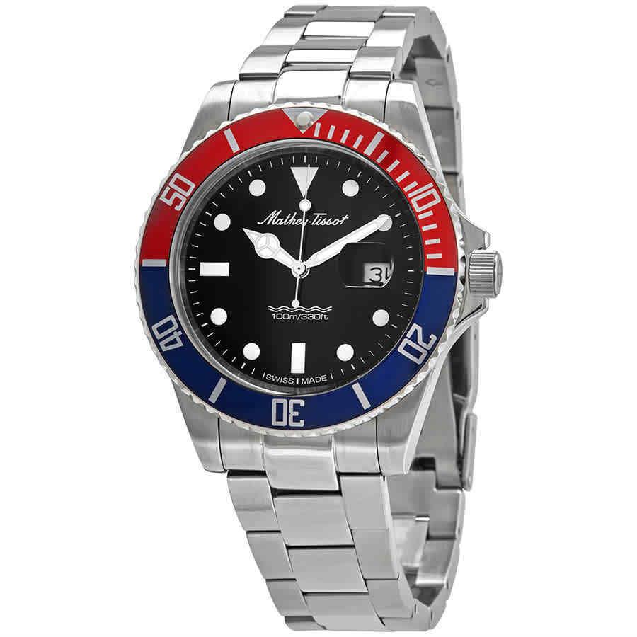 Mathey-tissot Mathey Vintage Quartz Black Dial Pepsi Bezel Men`s Watch H9010AR