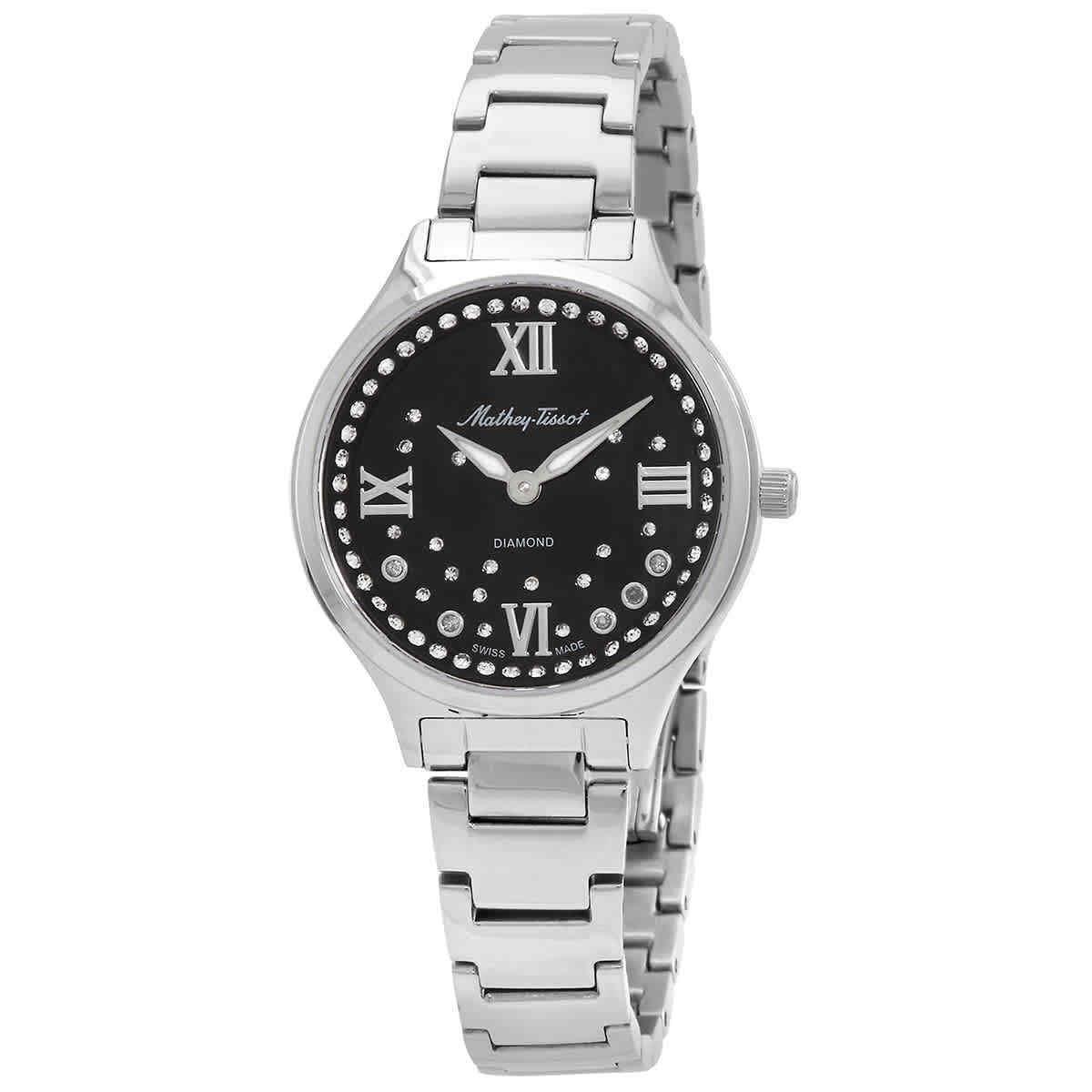 Mathey-tissot Nicole Diamond Quartz Black Dial Ladies Watch D985SAN
