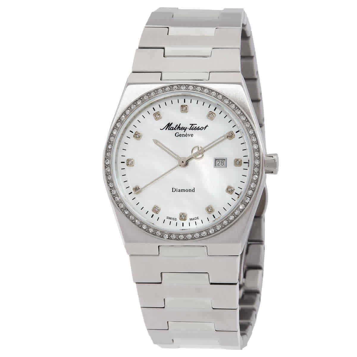 Mathey-tissot Zeus Lady Diamond Quartz White Dial Watch D118SAI