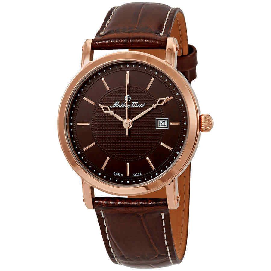 Mathey-tissot City Brown Dial Brown Leather Men`s Watch H611251PM