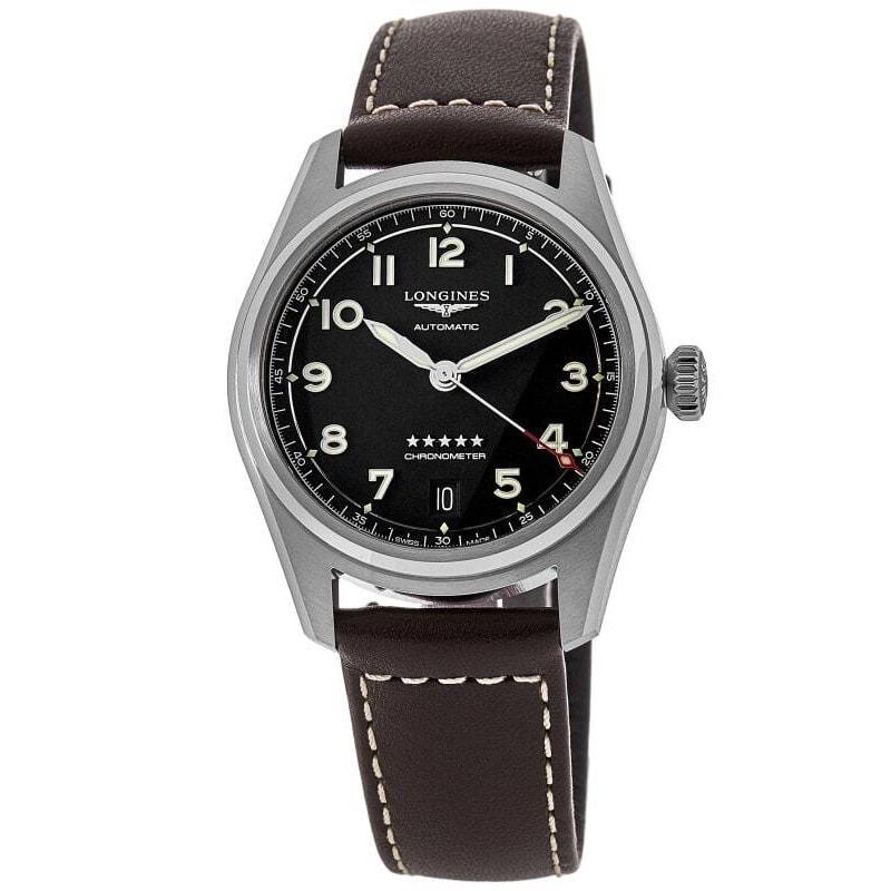 Longines Spirit Automatic Black Dial Leather Unisex Watch L3.410.4.53.0