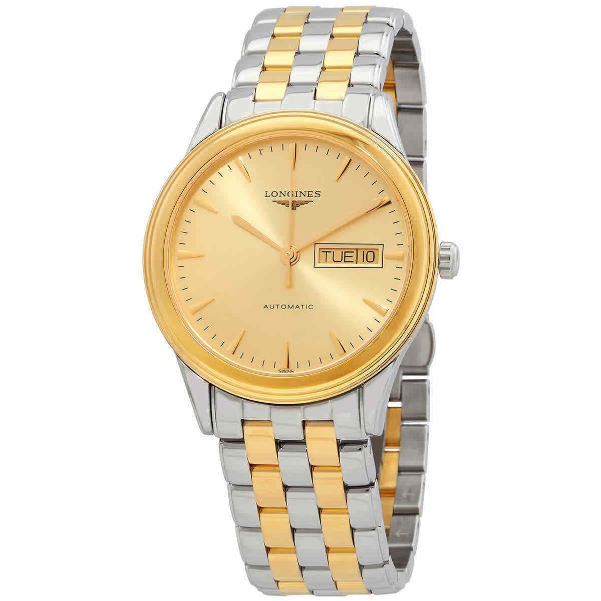 Longines Flagship Automatic Gold Dial Men`s Watch L4.899.3.32.7 - Dial: Gold, Band: Polished