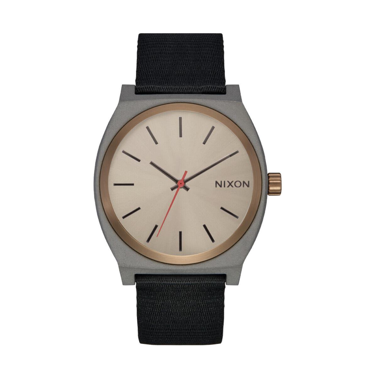 Nixon The Time Teller Nylon Watch 5239-Dark Gray-pumice-black