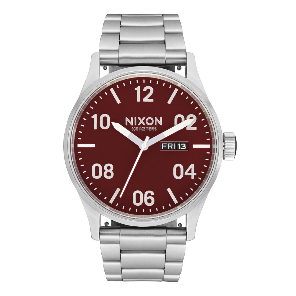 Nixon Sentry Stainless Steel Cranberry Dial Unisex Watch A356-5198