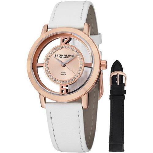 Stuhrling 388L2 Set 03 Winchester Tiara 16K Rose Gold Plated Womens Watch Set