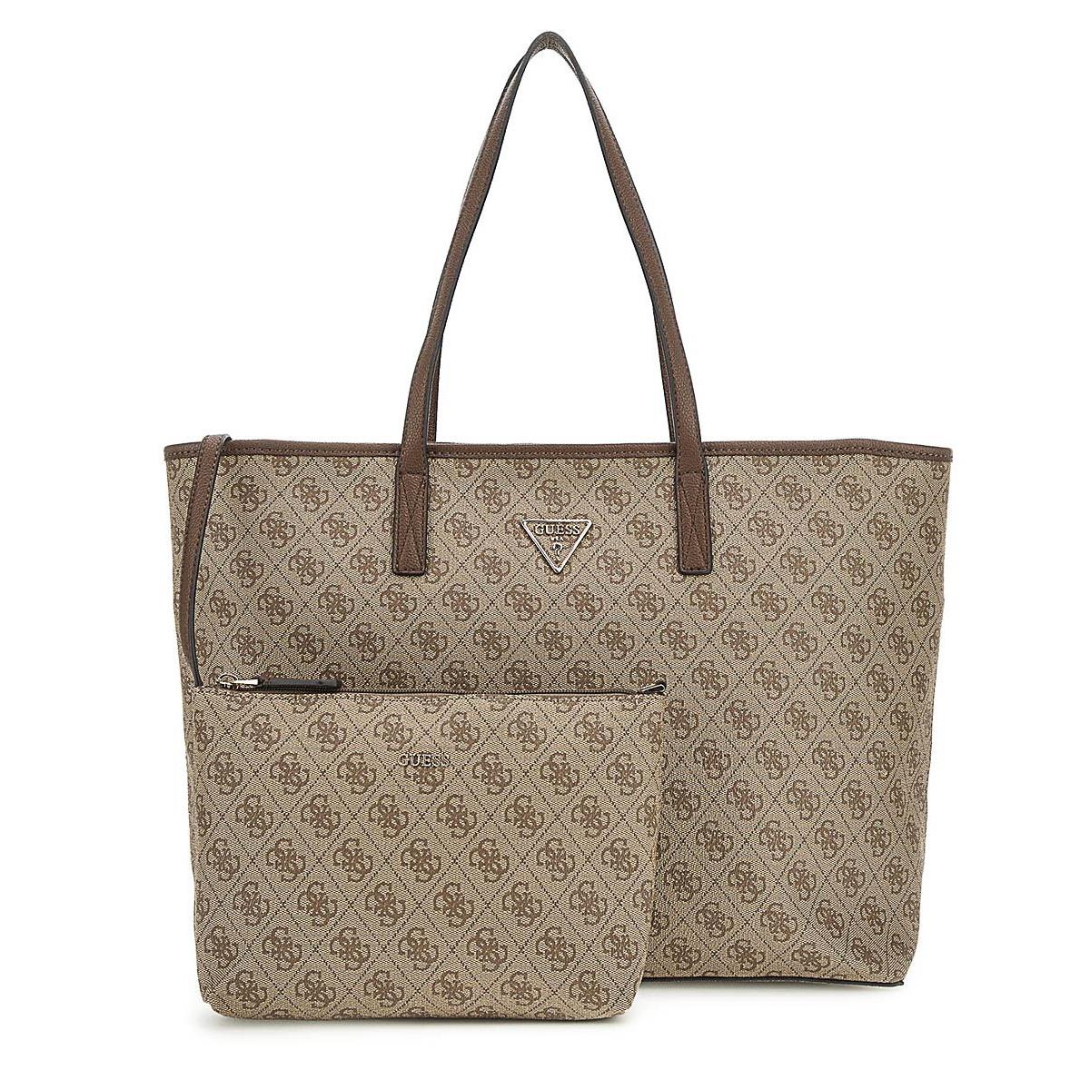 Guess Power Play Embossed 4G Logo Shopper Tote Bag In Lattee For Women