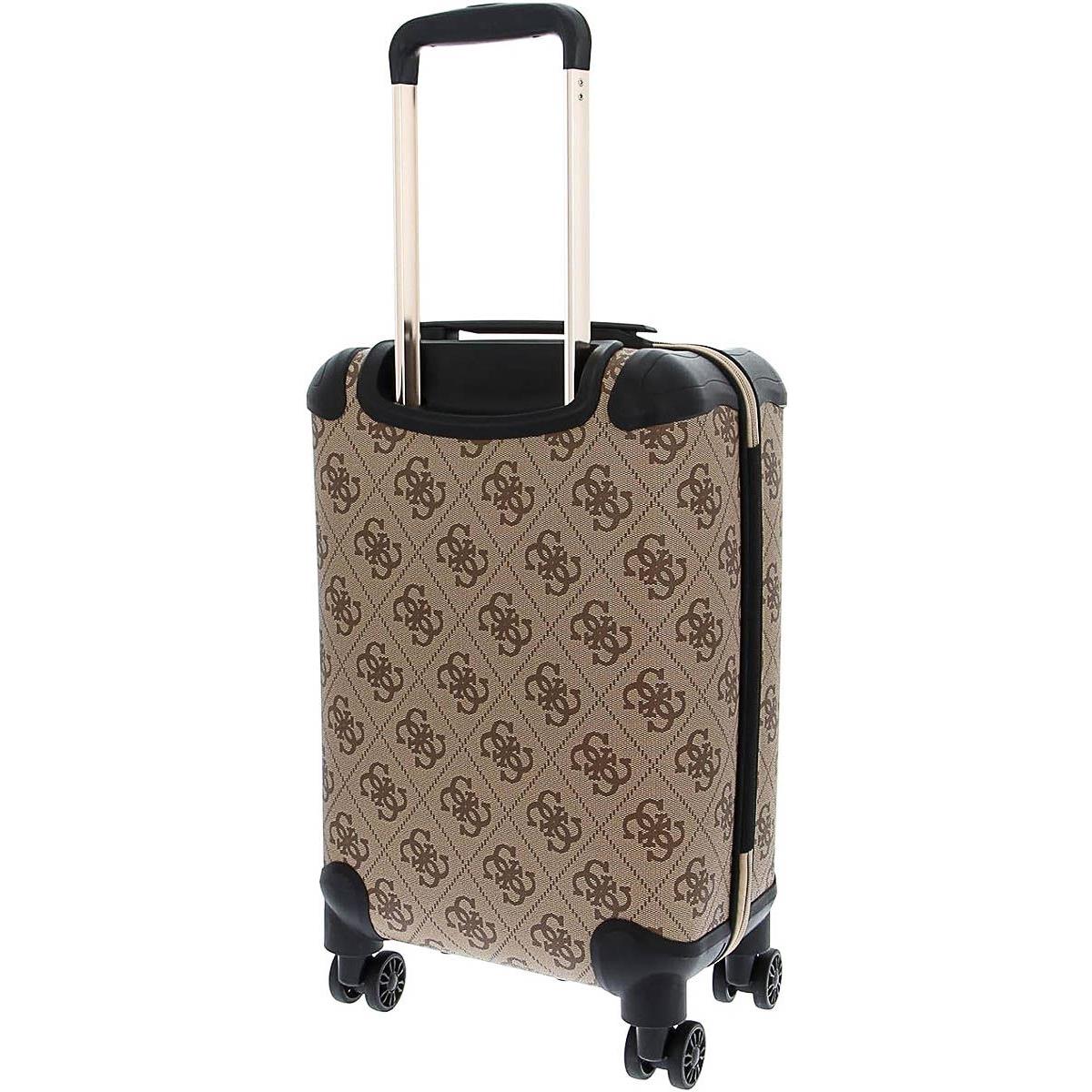 Guess Berta 18 Inch 8 Wheeler Trolley Luggage In Coal LATTEE