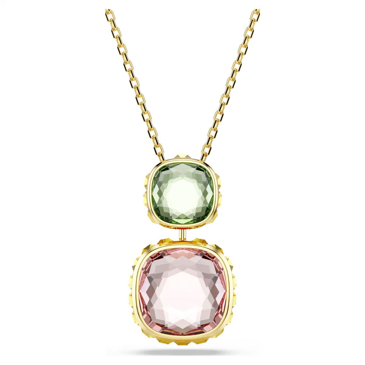 Swarovski Chroma Pendant Cushion Cut Multicolored Gold-tone Plated 5692496