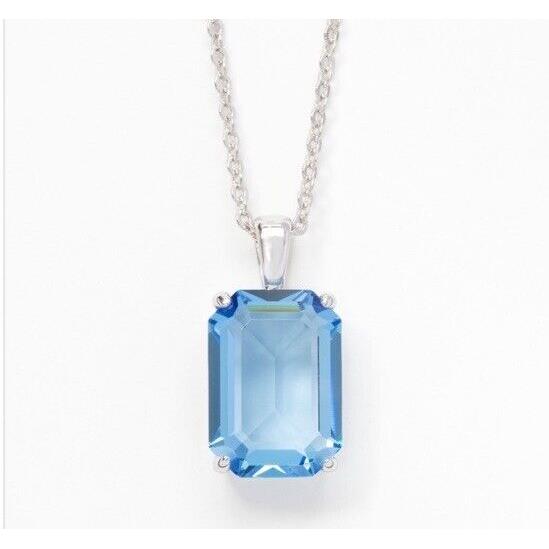 Swarovski Touchstone Crystal Necklace Blue Rhodium 15-18 Condition