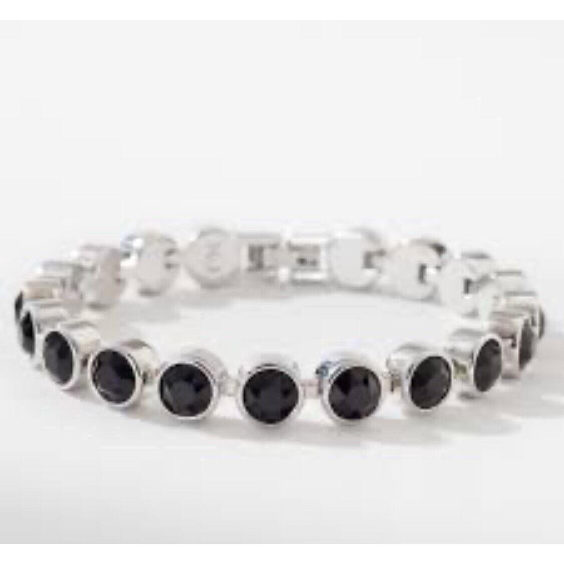 Touchstone Crystal By Swarovski Jet Ice Bracelet Black Rhodium Stunning