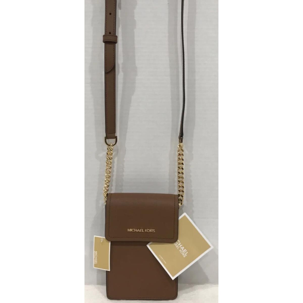 Michael Kors Jet Set Leather Small Crossbody Phone Bag Adj Strap Luggage