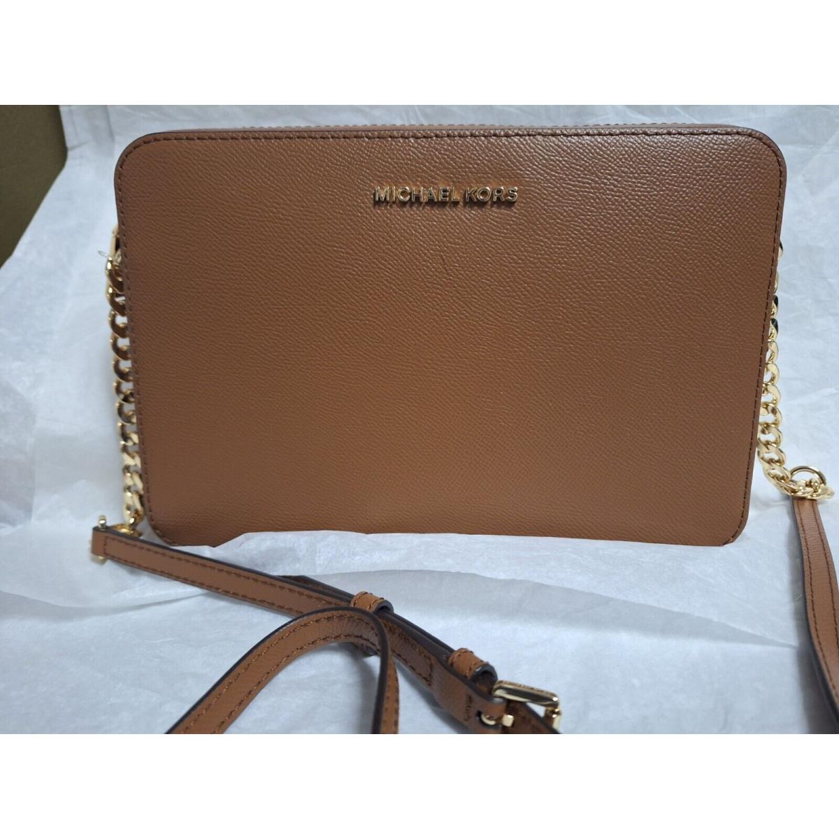 Michael Kors Jet Set Large Saffiano Luggage Leather Crossbody Bag