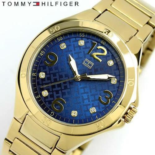 Tommy Hilfiger watch  - Blue Face, Gold Dial, Gold Band